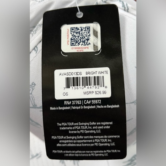 NWT PGA TOUR White Golf Print Cap - Picture 11 of 11